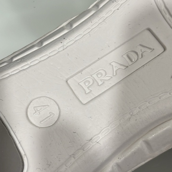 Prada Suede Leather Slip On Loafers Grey Blue size 41 - Picture 10 of 15